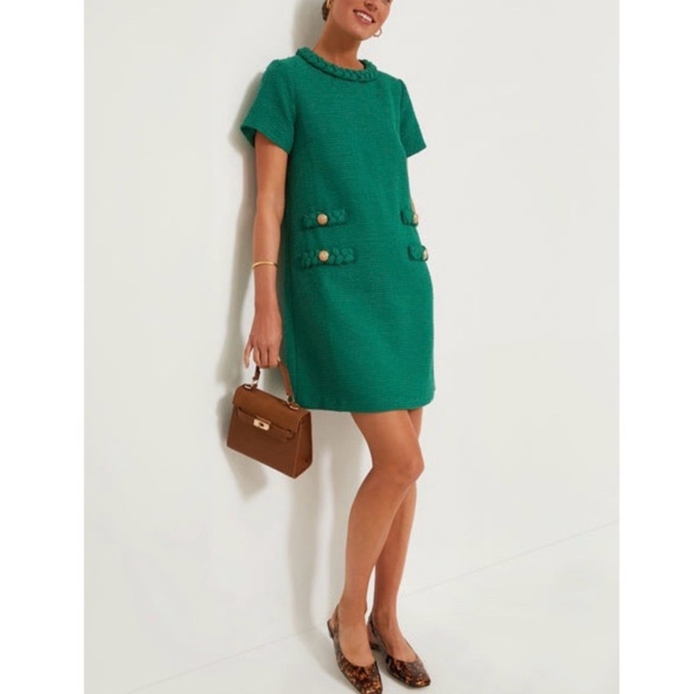 NWT Tuckernuck Emerald Green Tweed Jackie Dress NWT - Picture 4 of 10